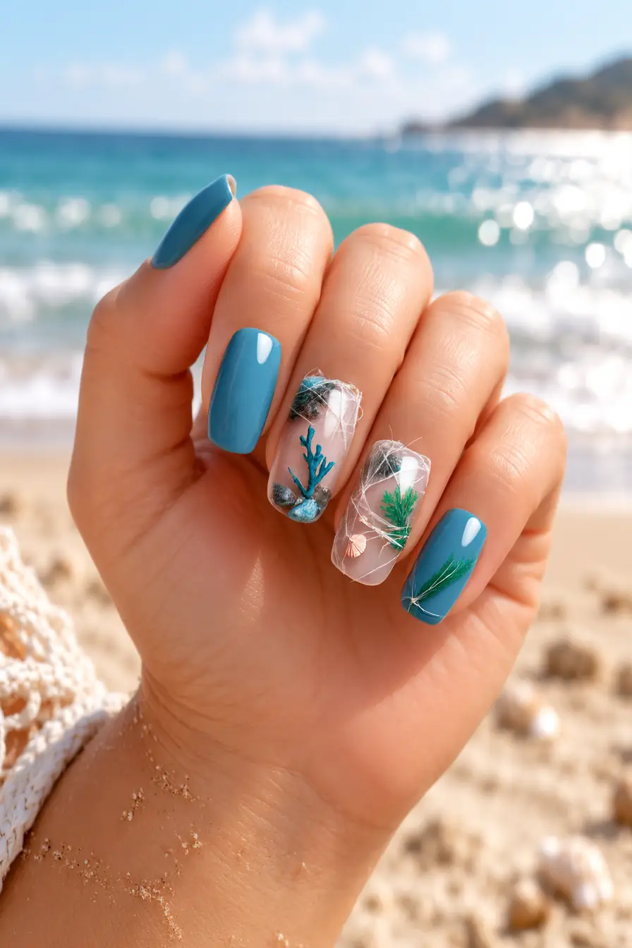 Plastic Pollution nail art inspiration