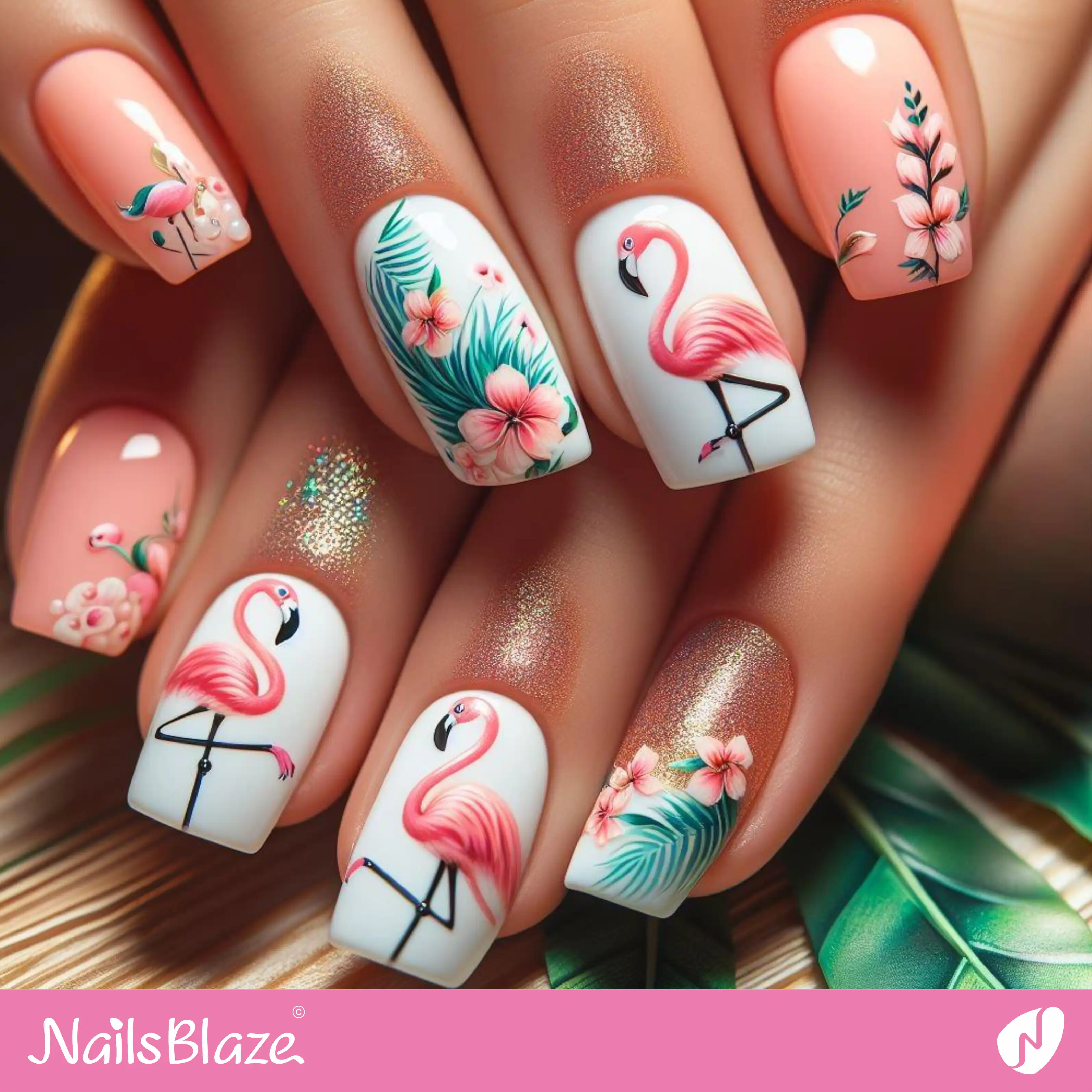 52 Cute Floral Nail Art Designs : Blue Tulip Nails