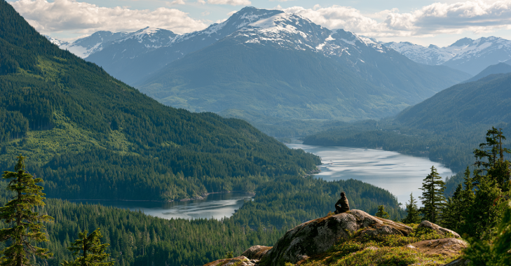 British Columbia coastal rainforest and mountains