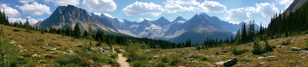 Pristine Canadian alpine trail in Banff wilderness