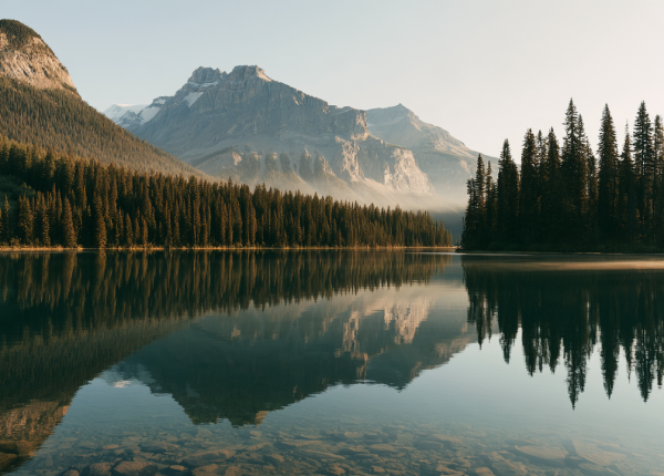 Canadian mountain lake reflection