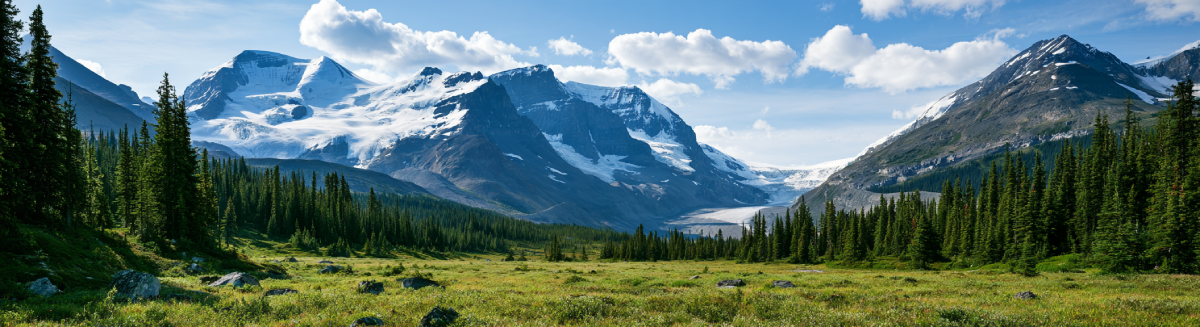 Pristine Canadian alpine wilderness and glacial valley
