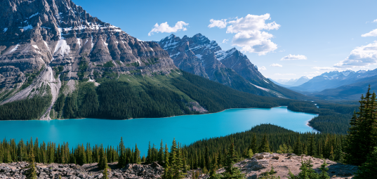 Canadian Rocky Mountains alpine glacial lake