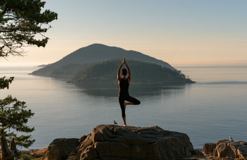 Outdoor yoga and mindful meditation