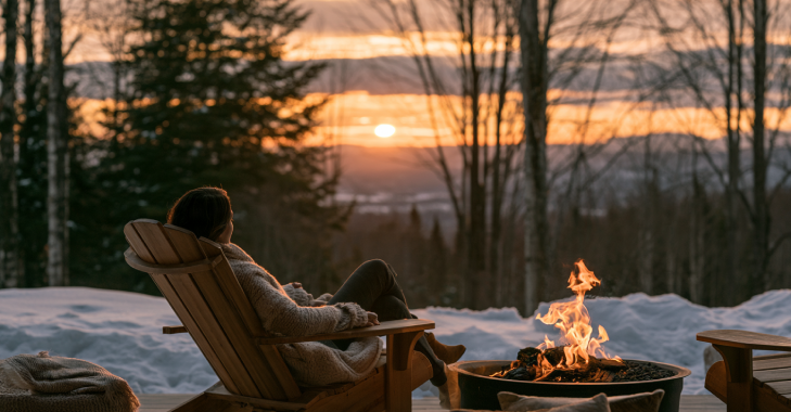 Québec countryside and Nordic spa atmosphere